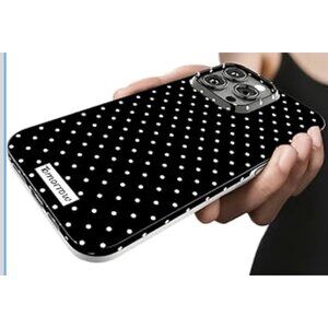 Iphone 14 Pro Case Black Polka Dot Phone Case Soft TPU Slim Shockproof Phone